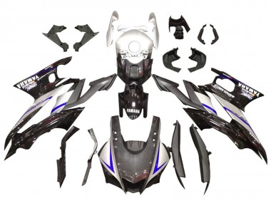 Carénages Moto Yamaha YZF R3/R25 2019-2021 - Argent Noir Brillant Fibre de Carbone Style