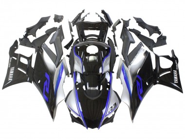 Carénages Moto Yamaha YZF R3/R25 2022-2024 - Argent Bleu Noir Brillant