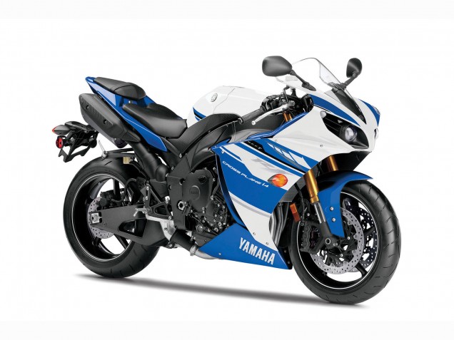 Carénages Moto Yamaha YZF 1000 R1 2007-2008 - Blanc Bleu Clair