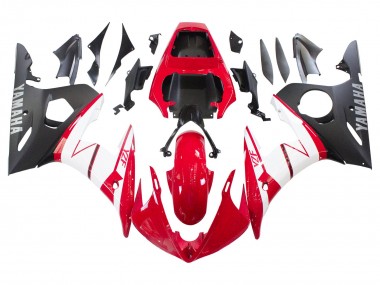 Carénages Moto Yamaha YZF R6S 2006-2009 - Rouge Blanc Noir Mat