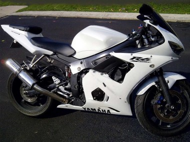 Carénages Moto Yamaha YZF R6S 2006-2009 - Blanc Noir Décalque