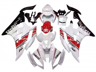 Carénages Moto Yamaha YZF 600 R6 2006-2007 - Blanc Rouge Noir Motul
