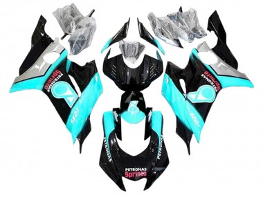 Carénages Moto Yamaha YZF 600 R6 2008-2016 - Bleu Clair Noir Brillant Petronas
