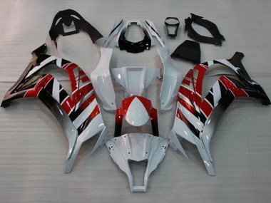 Carénages Moto Kawasaki ZX10R 2011-2015 - Blanc Rouge Noir Bande