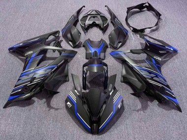 Carénages Moto BMW S1000RR 2019-2022 - Noir Mat Bleu Blanc Bande