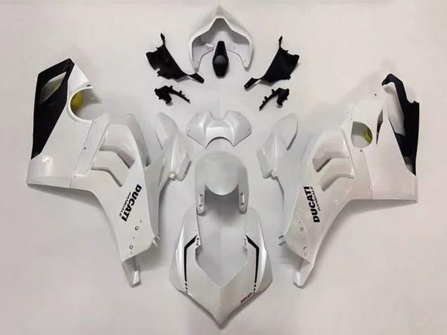 Carénage Moto Ducati Panigale V4 V4S 2020-2021 - Blanc Perle Noir Brillant