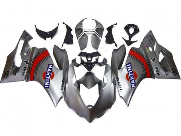 Carénages Moto Ducati Panigale 1199 2011-2014 - Argent Rouge Bleu Martini