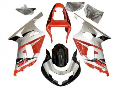 Carénages Moto Suzuki GSXR 600 / GSXR 750 2001-2003 - Argent Rouge Noir Brillant