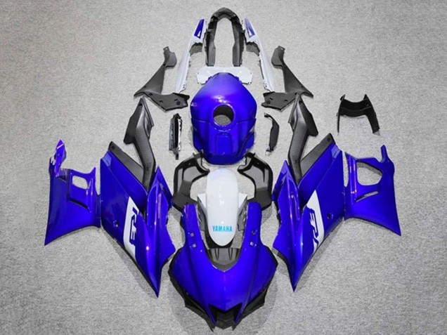 Carénages Moto Yamaha YZF R3/R25 2019-2021 - Bleu Blanc Noir Mat