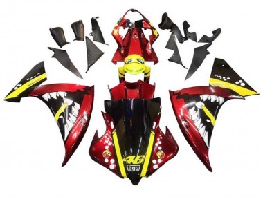 Carénages Moto Yamaha YZF 1000 R1 2009-2011 - Rouge Jaune Noir Requin