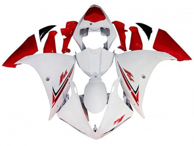 Carénages Moto Yamaha YZF 1000 R1 2012-2014 - Blanc Rouge