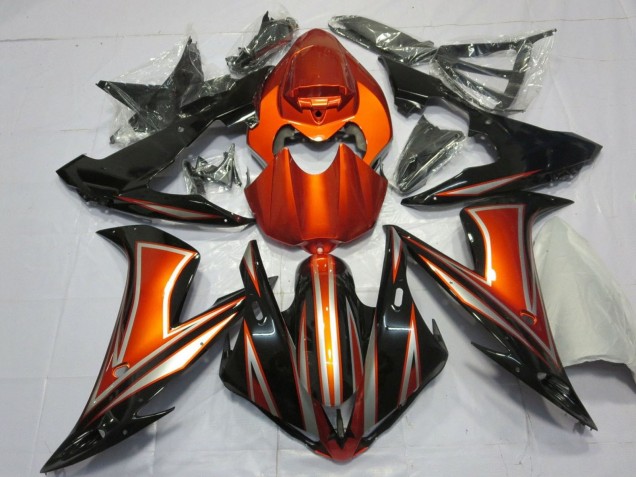 Carénages Moto Yamaha YZF 1000 R1 2004-2006 - Orange Noir Brillant
