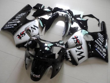 Carénages Moto Kawasaki ZX12R 2000-2001 - Noir Brillant Blanc West