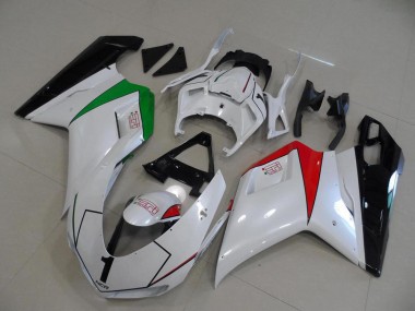 Carénages Moto Ducati 848 1098 1198 2007-2014 - Blanc Brillant Rouge Vert Noir Brillant