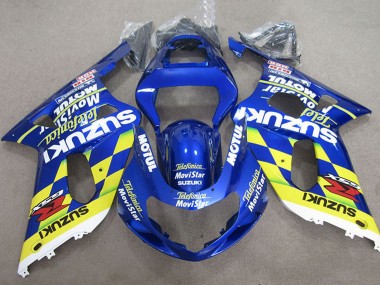 Carénages Moto Suzuki GSXR 600 2001-2003 - Bleu Jaune Telefonica MoviStar