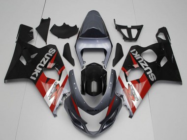 Carénages Moto Suzuki GSXR 750 2004-2005 - Argent Gris Rouge Noir