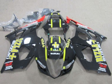 Carénages Moto Suzuki GSXR 1000 2003-2004 - Noir Brillant Rouge Jaune Rizla