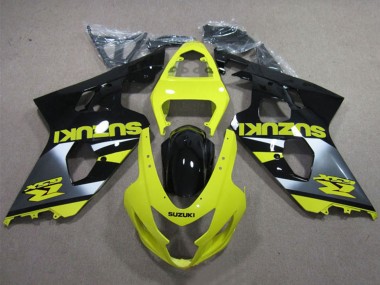 Carénages Moto Suzuki GSXR 600 2004-2005 - Jaune Argent Noir Brillant